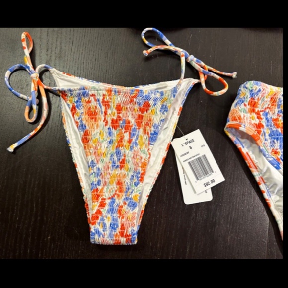 L*Space 3pc Bikini Set Marley Top Aubree & Barlette Bottoms Forever Flowers Sz S - Picture 7 of 15
